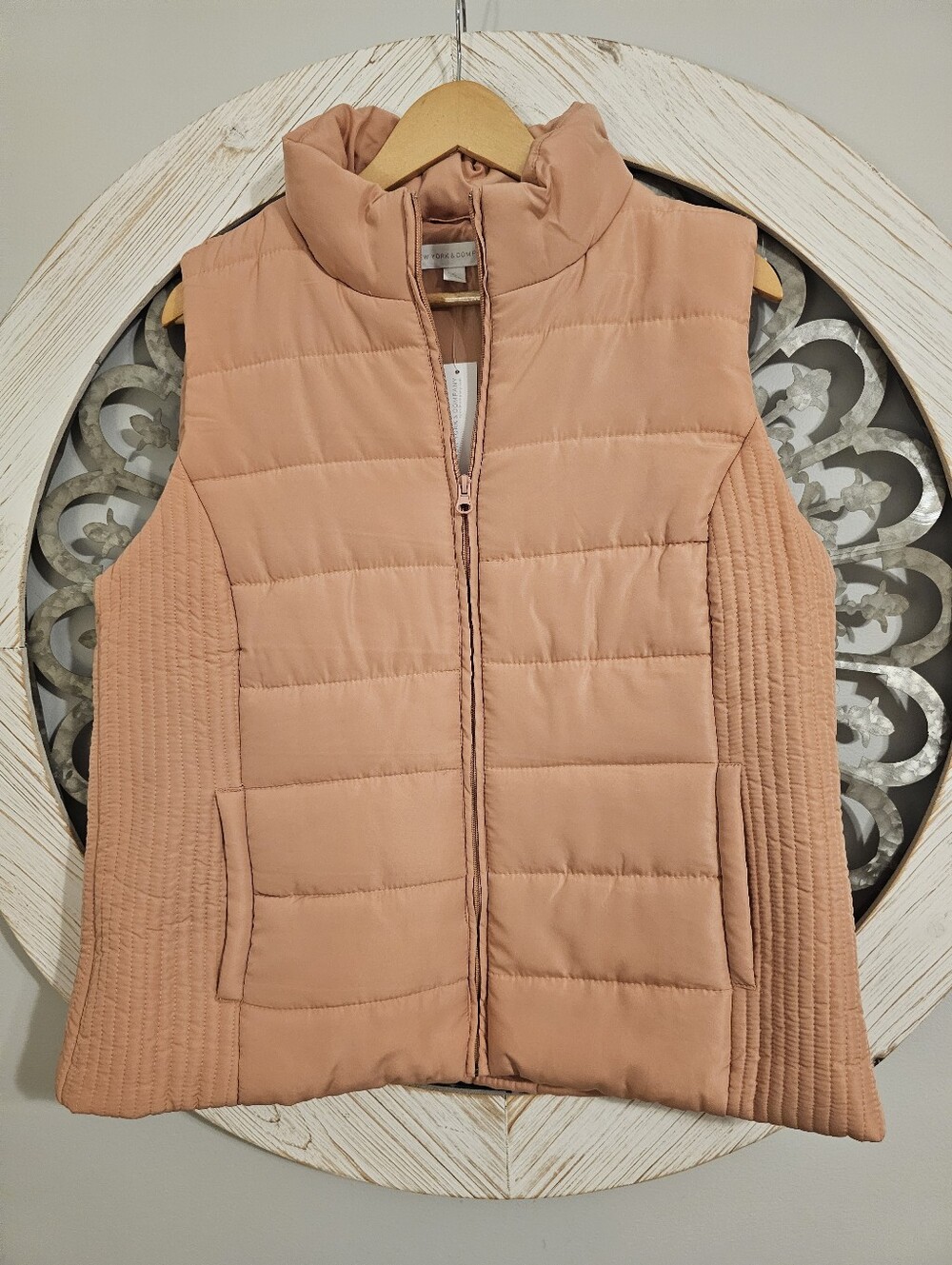 Quilted Sleeveless Puffer Vest - Blush